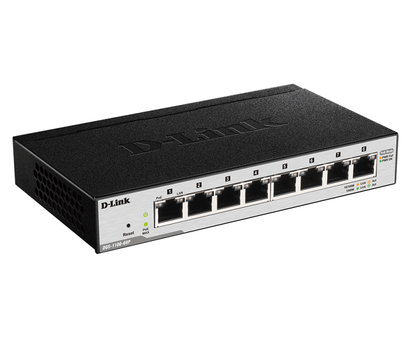 D-Link 8-Port Gigabit PoE Smart Managed Switch