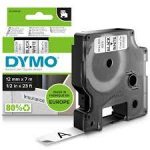 Dymo 45013 12mm x7m Black on white tape